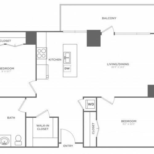 1 bed 1 bath | from 1129 square feet