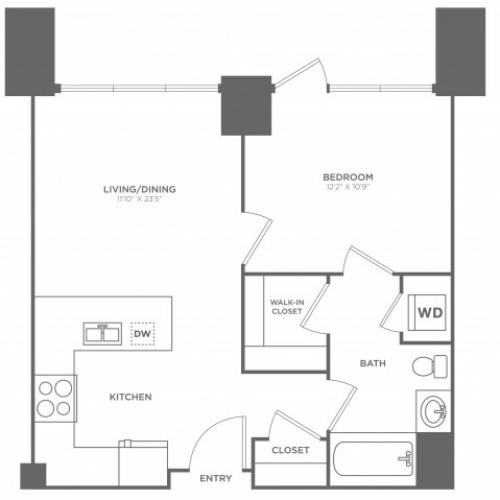 1 bed 1 bath | from 627 square feet