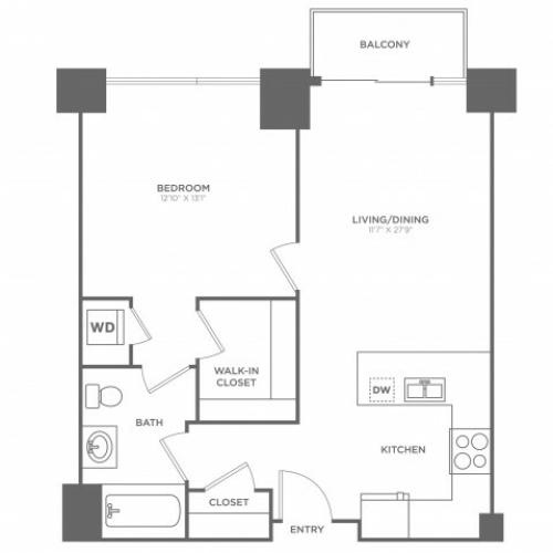 1A Nobel | 1 bed 1 bath | from 741 square feet