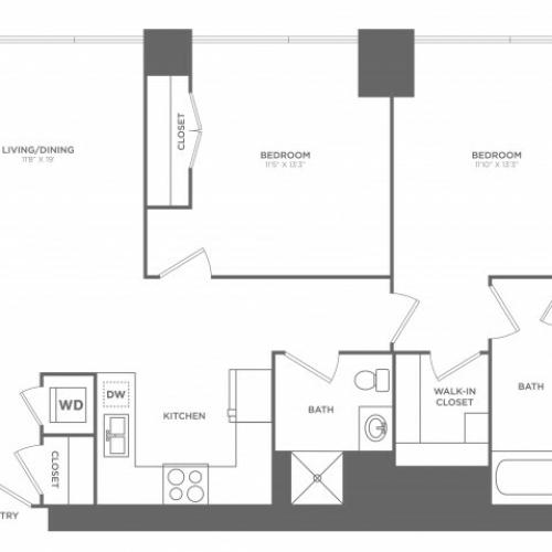 2 bed 2 bath | from 1155 square feet