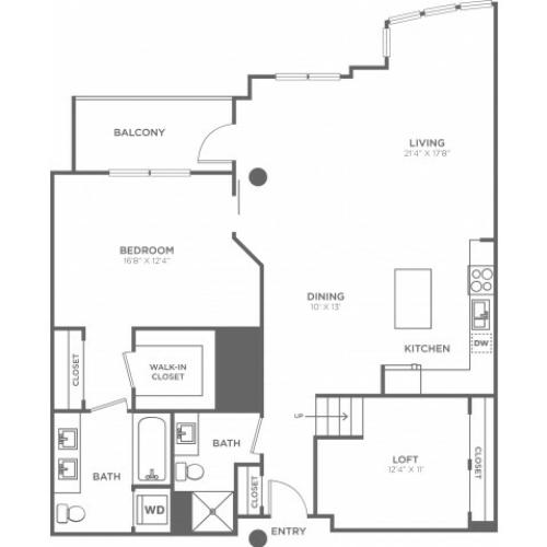 E1 | 1 bed 2 bath | from 1320 square feet