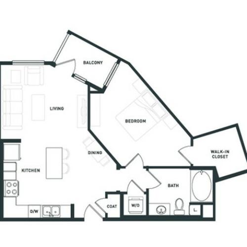 A6 | 1 bed 1 bath | from 762 square feet