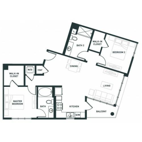 B1 | 2 bed 2 bath | from 1039 square feet