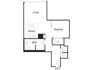 JR1 D | 1 bed 1 bath | from 698 square feet