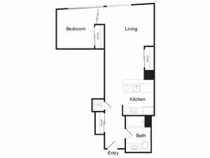 JR1 F | 1 bed 1 bath | from 714 square feet