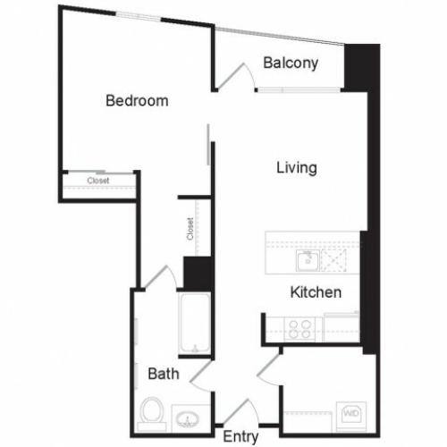 A1 | 1 bed 1 bath | from 744 square feet