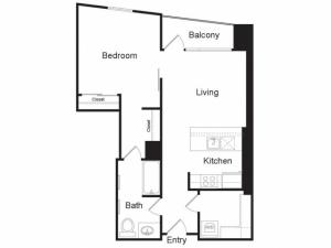 A2 | 1 bed 1 bath | from 747 square feet