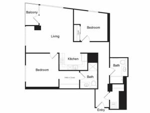 B1 | 2 bed 2 bath | from 1110 square feet