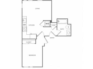 1e | 1 bed 1 bath | from 602 square feet