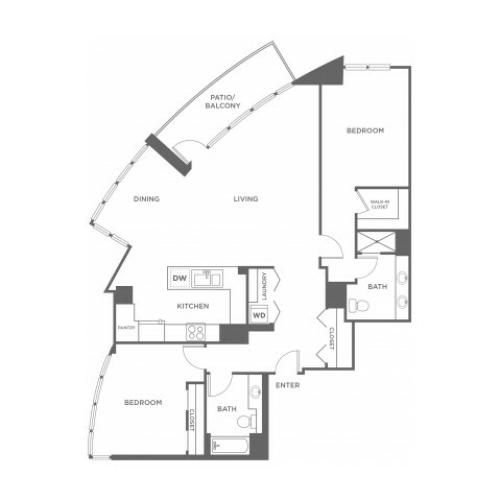 Plan2 | 2 bed 2 bath | from 1374 square feet