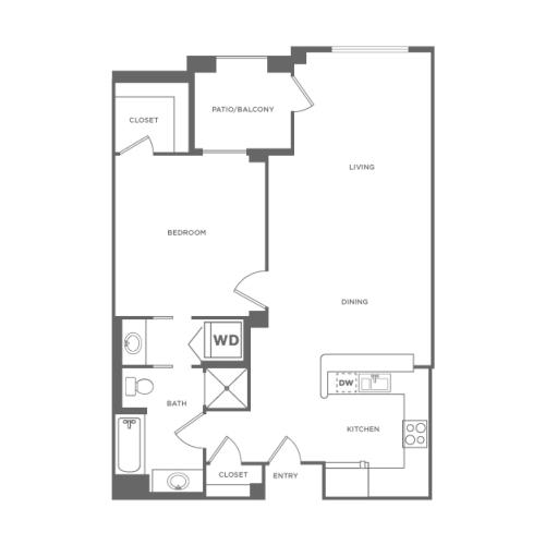 A2 | 1 bed 1 bath | from 836 square feet