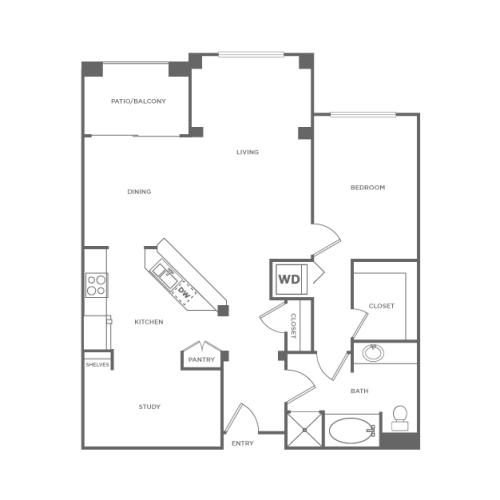 A3 | 1 bed 1 bath | from 1022 square feet
