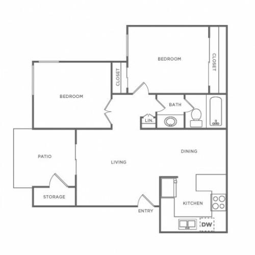 B1 | 2 bed 1 bath | from 747 square feet