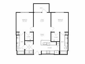 B1 | 2 bed 2 bath | from 1105 square feet