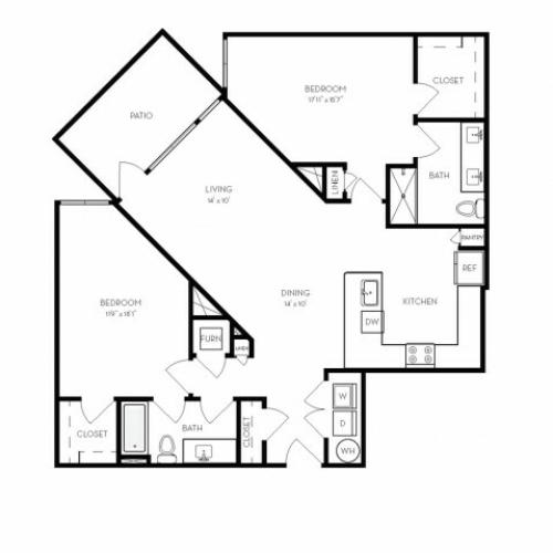 B2 | 2 bed 2 bath | from 1312 square feet