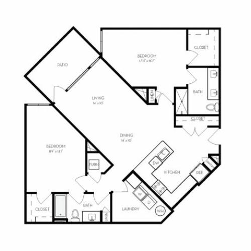 B3 | 2 bed 2 bath | from 1333 square feet