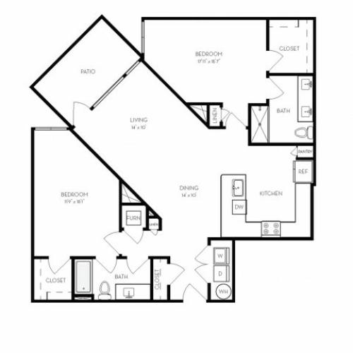 B6 | 2 bed 2 bath | from 1306 square feet