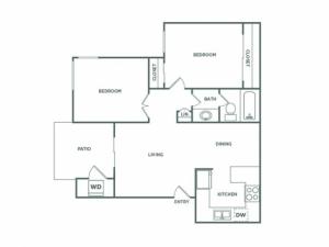 B1GR | 2 bed 1 bath | from 747 square feet