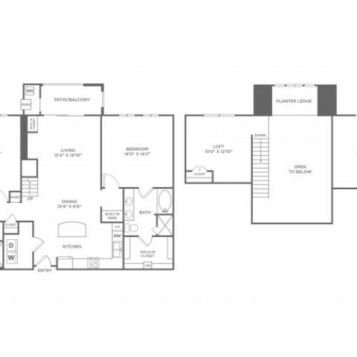 Reality Loft with Balcony | 2 bed 2 bath | from 1533 square feet