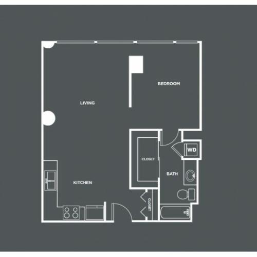 A2-R | 1 bed 1 bath | from 757 square feet