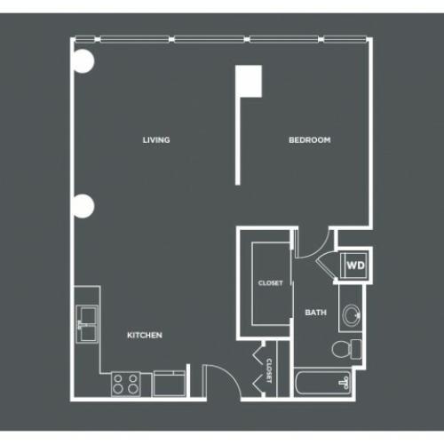 A14-R | 1 bed 1 bath | from 819 square feet