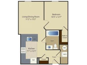 1 Bed A6 | 1 bed 1 bath | from 576 square feet