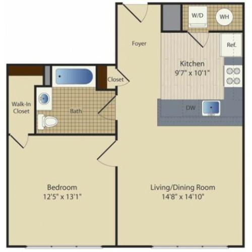 1 Bed G1 | 1 bed 1 bath | from 693 square feet