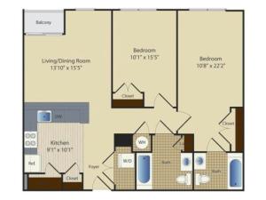 2 Bed B4 | 2 bed 2 bath | from 976 square feet