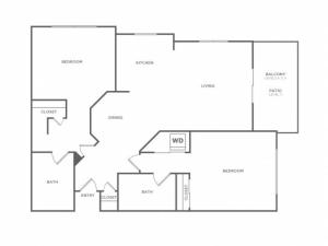 Plan A | 2 bed 2 bath | from 972 square feet