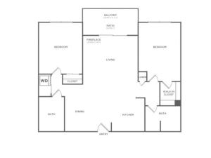 Plan C | 2 bed 2 bath | from 997 square feet