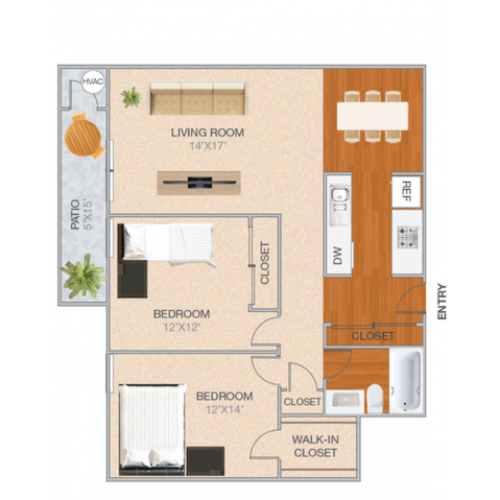 Cassell | 2 bed 1 bath | from 1048 square feet
