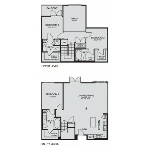 Plan C1 | 3 bed 3 bath | from 1758 square feet