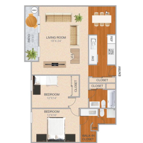 Almanor | 2 bed 2 bath | from 1318 square feet