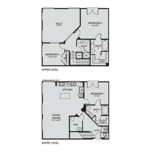 Plan C3 | 3 bed 4 bath | from 1844 square feet