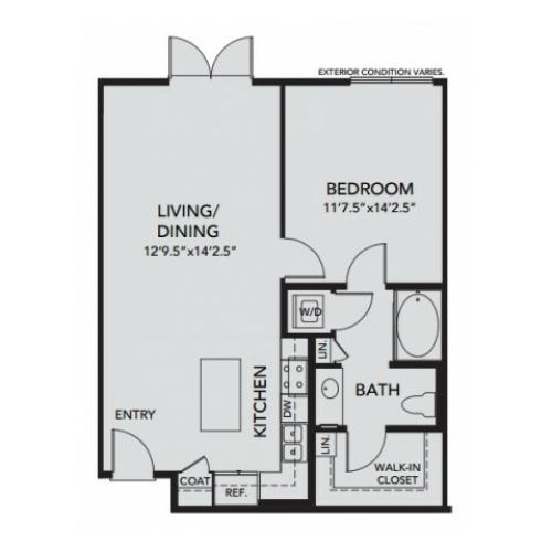 Plan A2 | 1 bed 1 bath | from 762 square feet