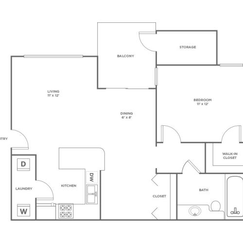 A1 | 1 bed 1 bath | from 800 square feet