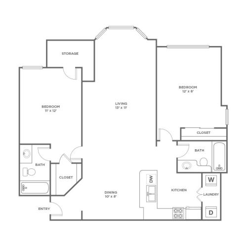 B2 | 2 bed 2 bath | from 1170 square feet