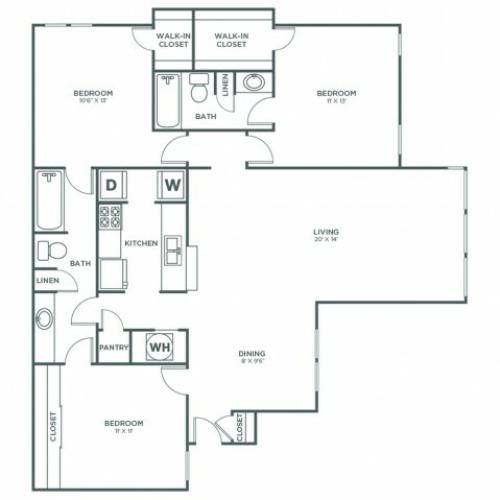 Chestnut | 3 bed 2 bath | from 1254 square feet