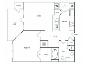 A1 | 1 bed 1 bath | from 725 square feet