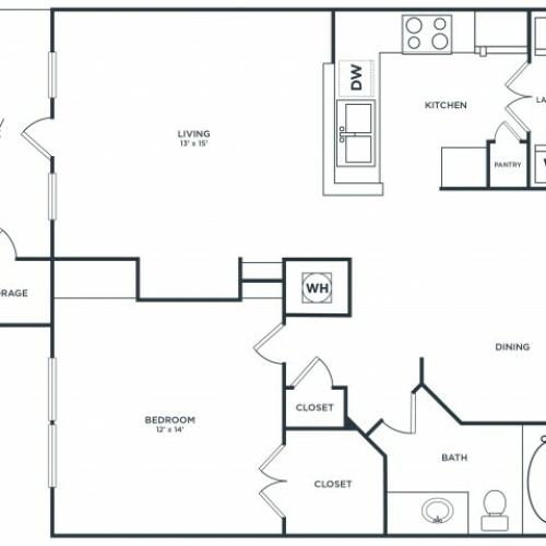 A2 | 1 bed 1 bath | from 866 square feet