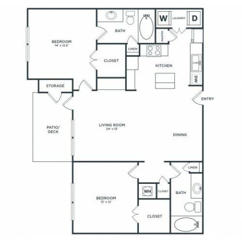 B1 | 2 bed 2 bath | from 1165 square feet