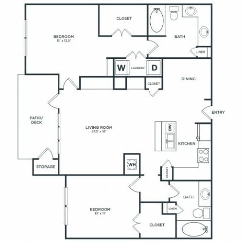 B2 | 2 bed 2 bath | from 1310 square feet