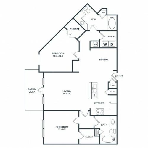 B3 | 2 bed 2 bath | from 1256 square feet