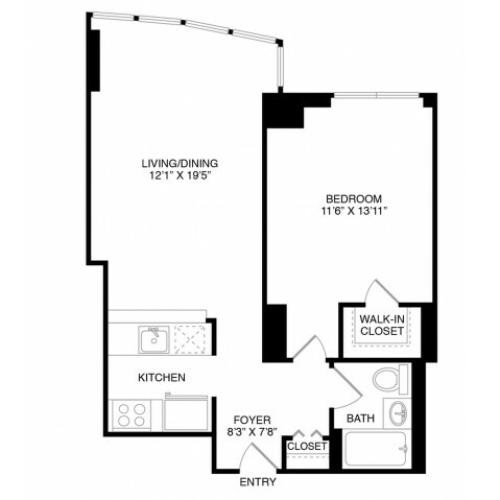 A4 | 1 bed 1 bath | from 664 square feet