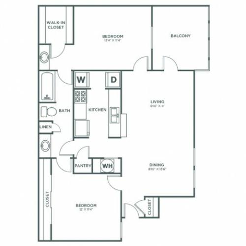 Sycamore | 2 bed 1 bath | from 937 square feet