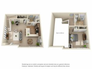 TH2R | 1 bed 1.5 bath | from 1,168 square feet