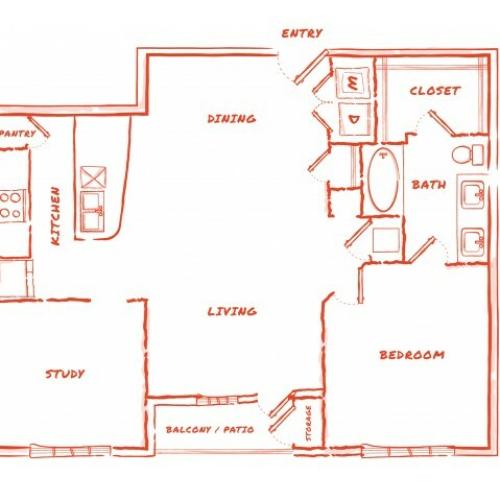 A7 | 1 bed 1 bath | from 1009 square feet