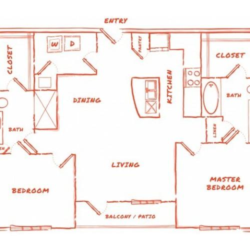B5 | 2 bed 2 bath | from 1204 square feet