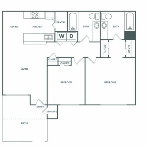 2x2 1060 | 2 bed 2 bath | from 1060 square feet