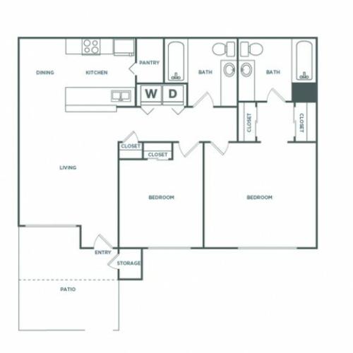 2x2 1037 | 2 bed 2 bath | from 1037 square feet